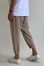 Мужские укороченные брюки мом бежевого цвета GRUF 8050037 фото №4