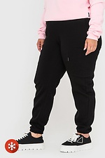 Утепленные штаны на флисе с карманами черного цвета Garne 3041038 фото №3