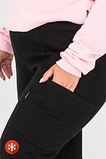 Утепленные штаны на флисе с карманами черного цвета Garne 3041038 фото №5