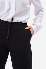Трикотажні укорочені штани EBBY прямого крою чорного кольору Garne 3042038 фото №6