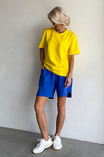 Oversized blue cotton shorts for girls NENKA 3103038 photo №3