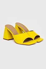 Summer open slippers made of yellow genuine leather Garne 3200038 photo №2