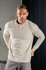 Herren-Strick-Longsleeve mit Knopfleiste Long Casual Sand Teamv 8034038 Foto №1