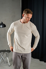 Herren-Strick-Longsleeve mit Knopfleiste Long Casual Sand Teamv 8034038 Foto №2