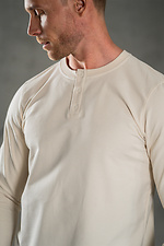 Men's knitted longsleeve with a bar on the buttons Long Casual Sand Teamv 8034038 photo №3