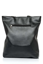 Большая черная сумка шоппер из кожзама с внешним карманом SamBag 8045038 фото №8