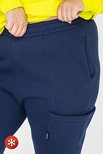 Утепленные штаны на флисе с карманами синего цвета Garne 3041039 фото №5