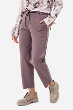 Укороченные трикотажные брюки EBBY прямого кроя темно-пудрового цвета Garne 3042039 фото №1