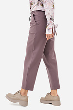 Укороченные трикотажные брюки EBBY прямого кроя темно-пудрового цвета Garne 3042039 фото №4