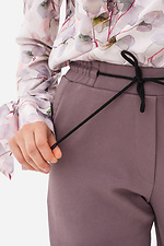 Укороченные трикотажные брюки EBBY прямого кроя темно-пудрового цвета Garne 3042039 фото №6