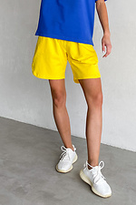 Oversized yellow cotton shorts for girls NENKA 3103039 photo №1