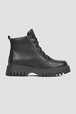 Женские кожаные ботинки черного цвета  4206039 фото №2