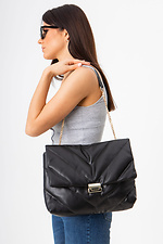 Black Quilted Chain Crossbody Bag  4516039 photo №1