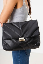 Black Quilted Chain Crossbody Bag  4516039 photo №2