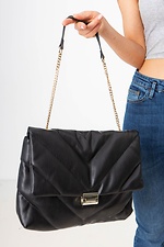 Black Quilted Chain Crossbody Bag  4516039 photo №5