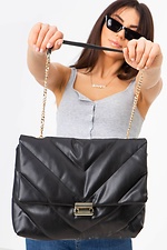 Black Quilted Chain Crossbody Bag  4516039 photo №7