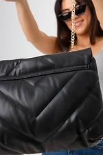 Black Quilted Chain Crossbody Bag  4516039 photo №14