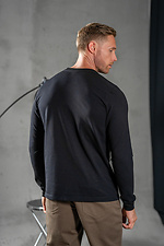 Мужской трикотажный лонгслив с планкой на пуговицах Long Casual Черный Teamv 8034039 фото №5