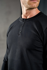 Men's Knitted Longsleeve with Button Bar Long Casual Black Teamv 8034039 photo №6