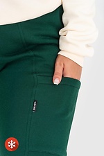Утеплені штани на флісі з кишенями смарагдового кольору Garne 3041040 фото №6