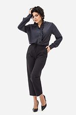 Трикотажні укорочені штани EBBY прямого крою чорного кольору у візерунок Garne 3042040 фото №2
