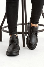 Зимние низкие ботинки из натуральной кожи черного цвета 8019040 фото №1