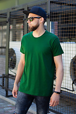 Green cotton basic T-shirt Without 8048040 photo №1
