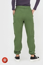 Утепленные штаны на флисе с карманами зеленого цвета Garne 3041041 фото №4
