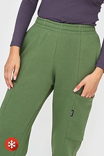 Insulated fleece pants with green pockets Garne 3041041 photo №5