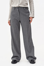 Полушерстяные широкие брюки серого цвета Garne 3042041 фото №1