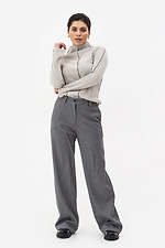 Напівшерстяні широкі штани сірого кольору Garne 3042041 фото №2