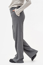 Полушерстяные широкие брюки серого цвета Garne 3042041 фото №4