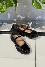 Шкіряні лакові туфлі чорного кольору з пряжкою Garne 3200041 фото №3