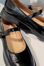 Шкіряні лакові туфлі чорного кольору з пряжкою Garne 3200041 фото №6