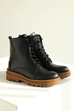 Damenstiefel aus Leder für die Übergangszeit in Schwarz  4207041 Foto №1