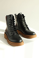 Damenstiefel aus Leder für die Übergangszeit in Schwarz  4207041 Foto №2