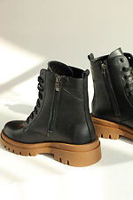 Damenstiefel aus Leder für die Übergangszeit in Schwarz  4207041 Foto №3