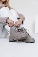Women's winter boots made of natural leather, beige  4206042 photo №4