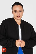 Бомбер SIM на флісі з трикотажною підкладкою чорного кольору Garne 3041043 фото №5