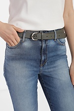 Women's gray leather belt with metal buckle Garne 3300043 photo №1