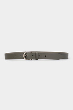 Women's gray leather belt with metal buckle Garne 3300043 photo №2