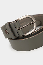 Women's gray leather belt with metal buckle Garne 3300043 photo №3