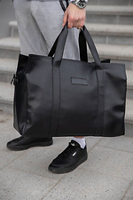 Large black leatherette travel bag Mamakazala 8038043 photo №4