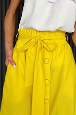 Yellow linen midi skirt with ruffles and wide belt NENKA 3103044 photo №4