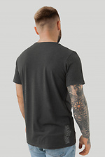 Чорна бавовняна футболка з принтом спереду Segment 8039044 фото №3