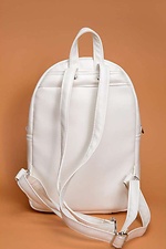 Белый маленький рюкзак из кожзама с внешним карманом SamBag 8045044 фото №9