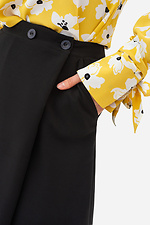 Жіноча спідниця GUI А-силуету на ґудзиках чорного кольору Garne 3042045 фото №8