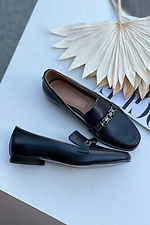 Женские кожаные туфли на низком ходу черного цвета. Garne 3200045 фото №3