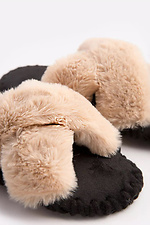 Beige fur slippers for home Family Story 4008045 photo №4