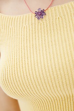 Ribbed short knit top with wide straps Sewel 4038045 photo №2